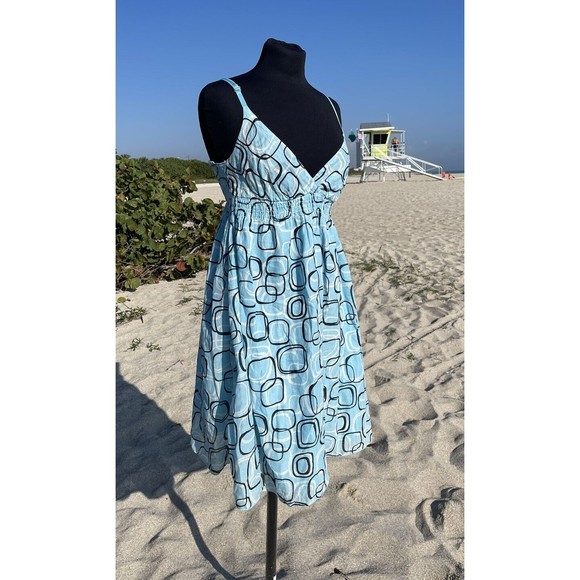 Vintage Y2K Blue Floral Cottage Core Baby Doll Derek Heart Dress / Size: L - Picture 6 of 11